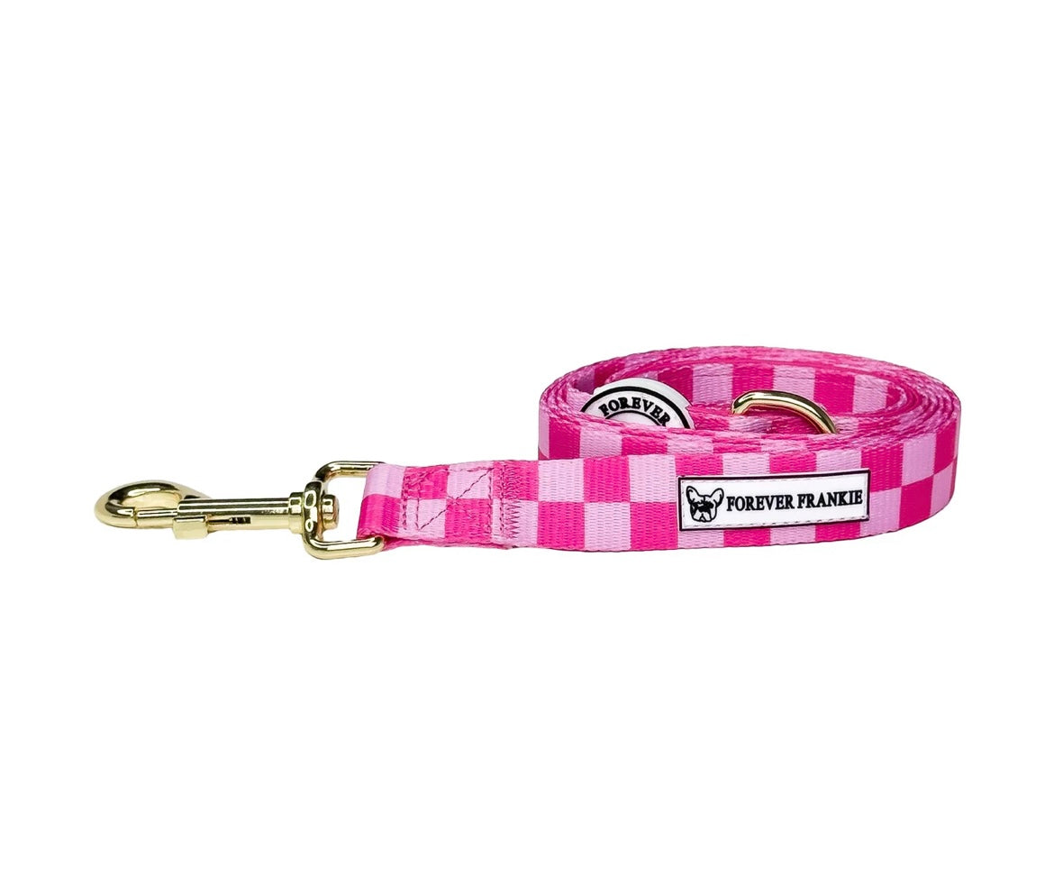 Pink Lemonade Check - Dog Lead